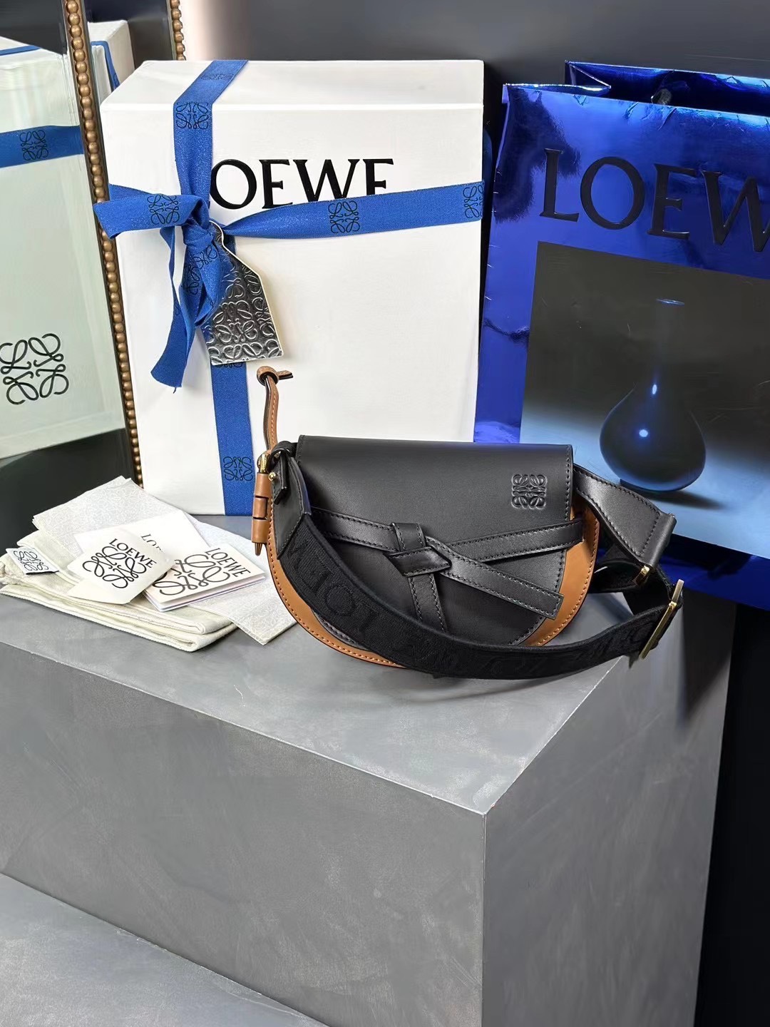 Loewe Gate Dual Bags Handbags Shop Now
 Printing Calfskin Canvas Chamois Cowhide Casual