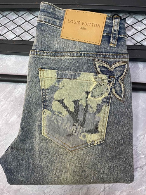 Louis Vuitton Men's Slim Fit Jeans with Butterfly Detail, Sizes 29-40 1 Louis Vuitton Men's Slim Fit Jeans with Butterfly Detail, Sizes 29-40