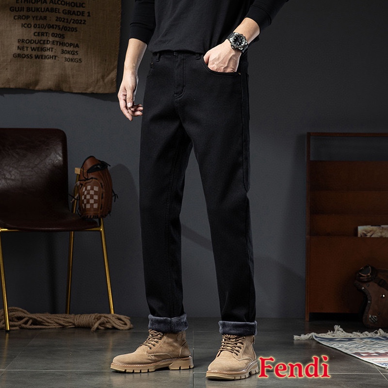 Fendi 24SS Winter Fleece-Lined Denim Pants Slim Fit Jeans 8 i1732463335 2058 0