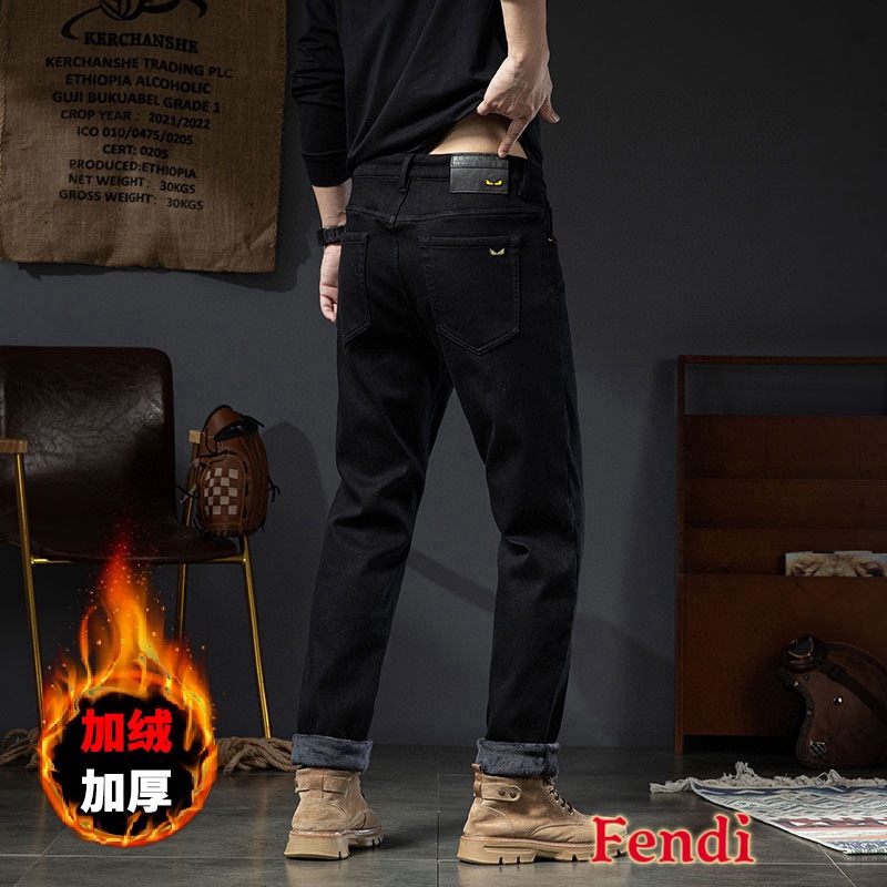 Fendi 24SS Winter Fleece-Lined Denim Pants Slim Fit Jeans 6 i1732463335 3020 2