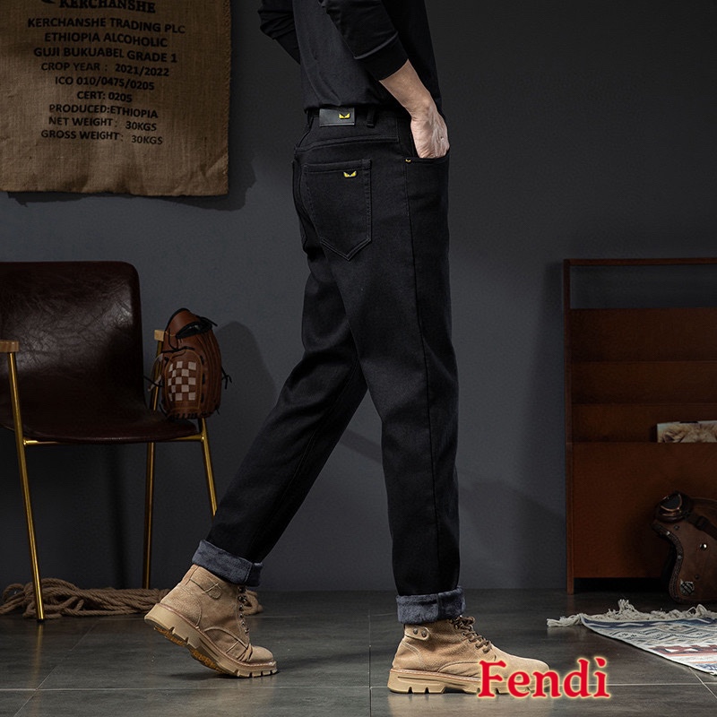 Fendi 24SS Winter Fleece-Lined Denim Pants Slim Fit Jeans 9 i1732463335 6540 7