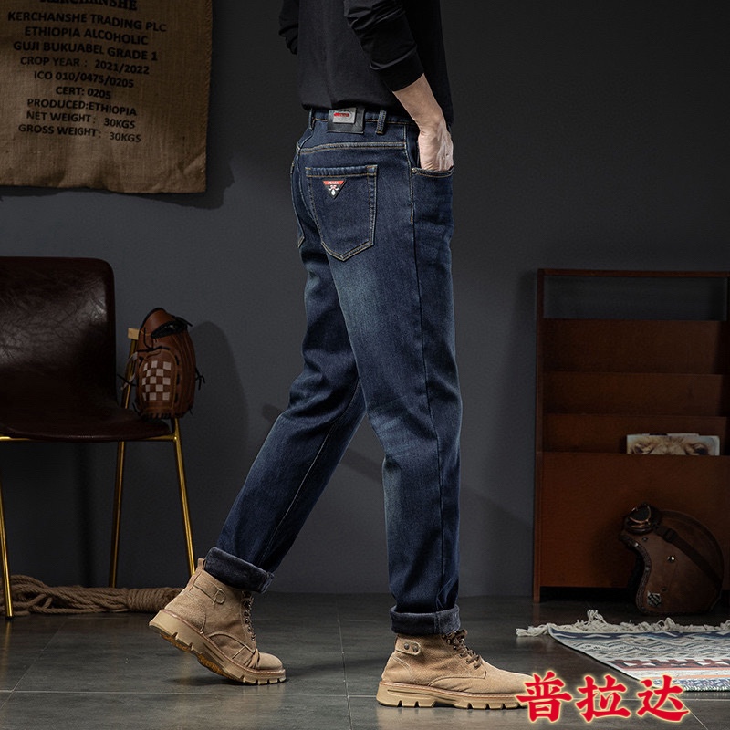 Prada 24SS Winter Fleece Lined Denim Pants Slim Fit Original,Size 29-40 8 i1732463759 4453 4