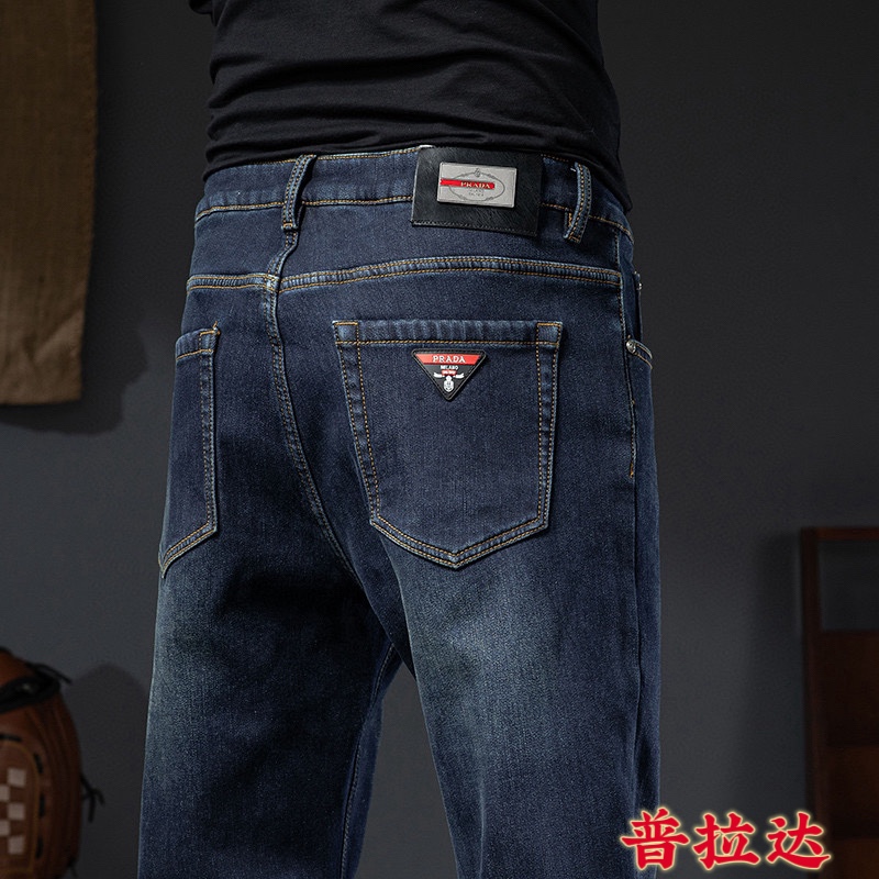 Prada 24SS Winter Fleece Lined Denim Pants Slim Fit Original,Size 29-40 9 i1732463759 7248 7