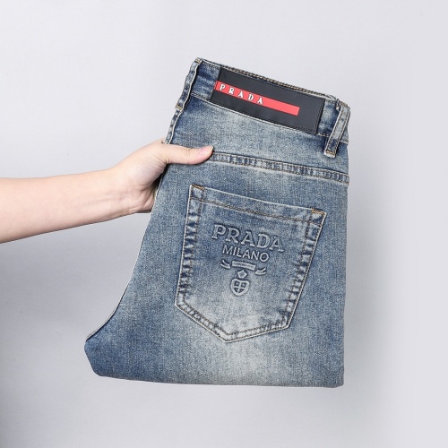 Prada Men's Slim-Fit Distressed Wash Jeans - Classic Style, Sizes 29-40