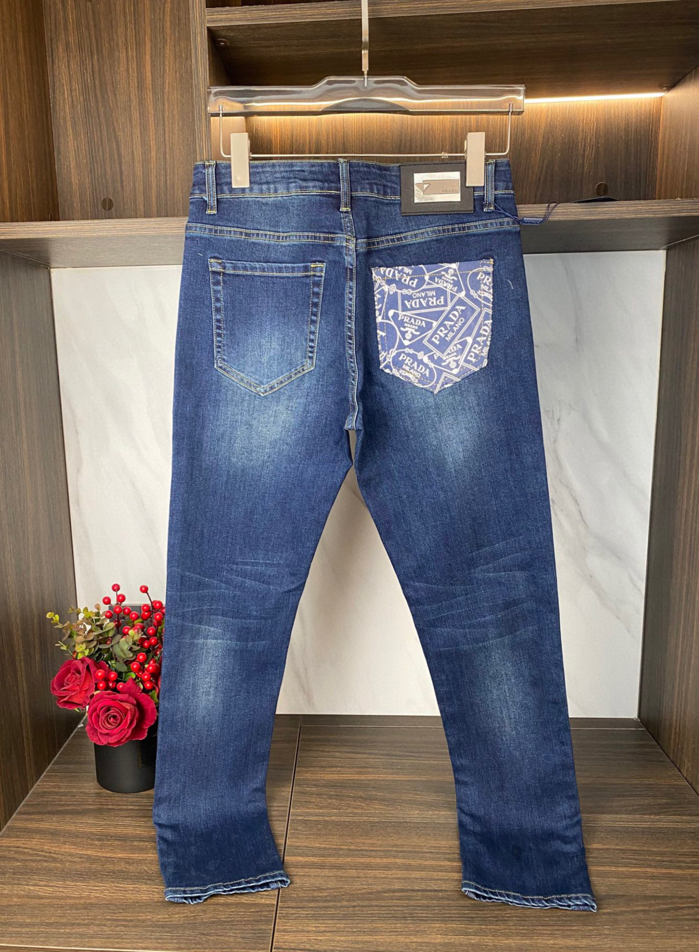 Prada Men's Slim Fit Stretch Denim Jeans | Korean Style, All-Season Comfort 3 i1738756955427 6995 0 11
