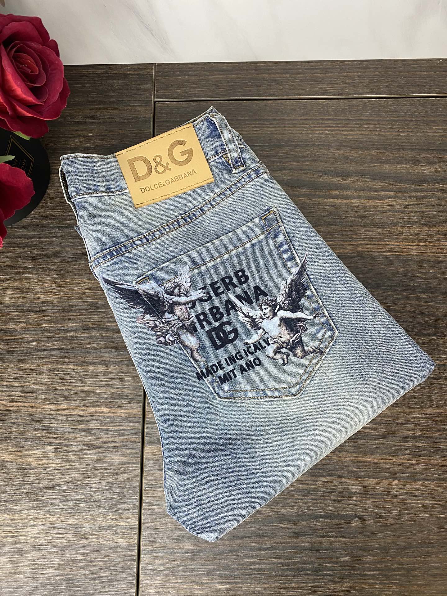 Dolce & Gabbana Men's Slim-Fit Angel Graphic Jeans - Italian Design 1 i1739945041145 2221 0 8