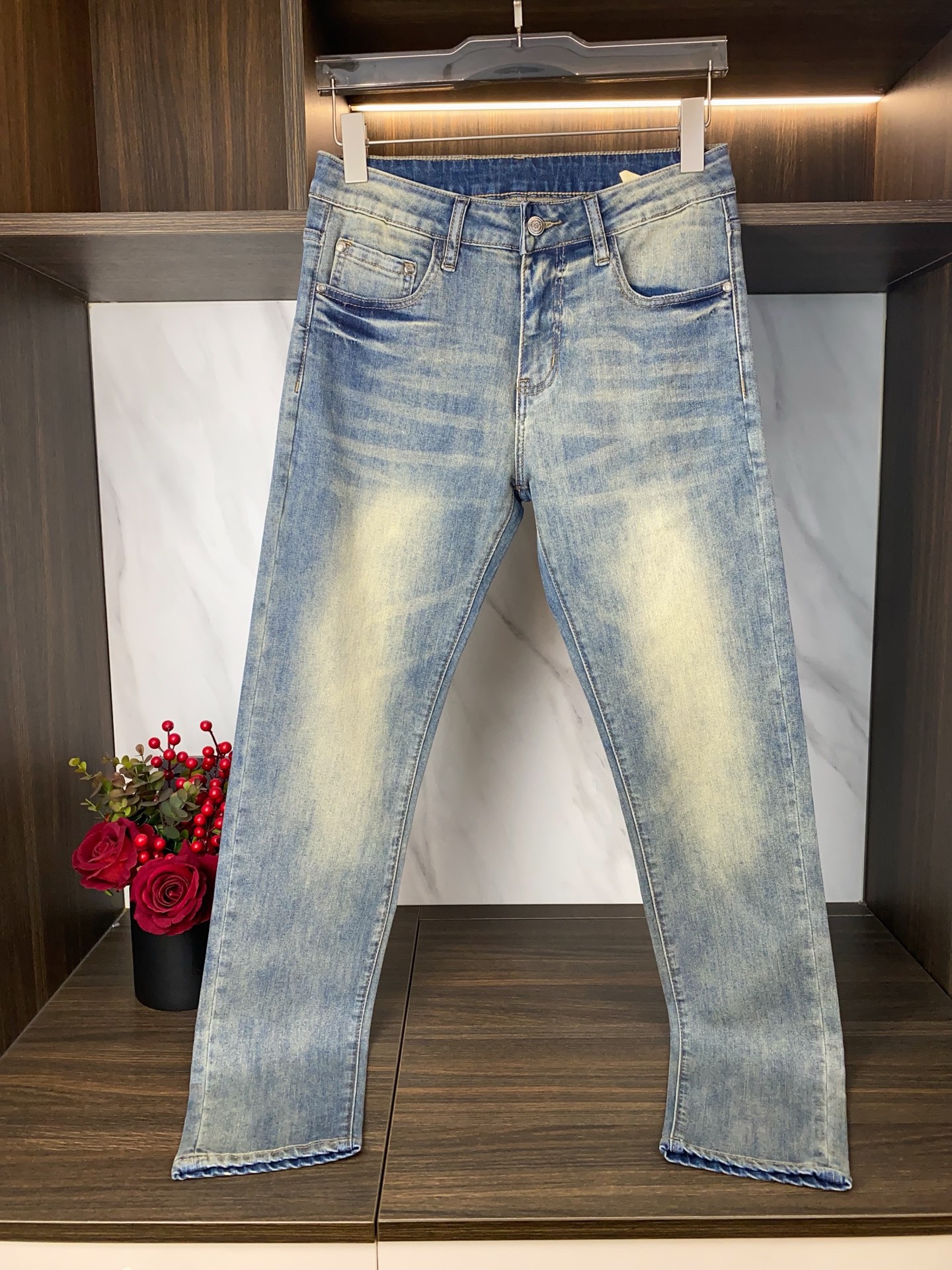 Loewe Men's Slim Fit Stretch Denim Jeans with Embroidered Logo 2 i1739945455576 6488 0 2