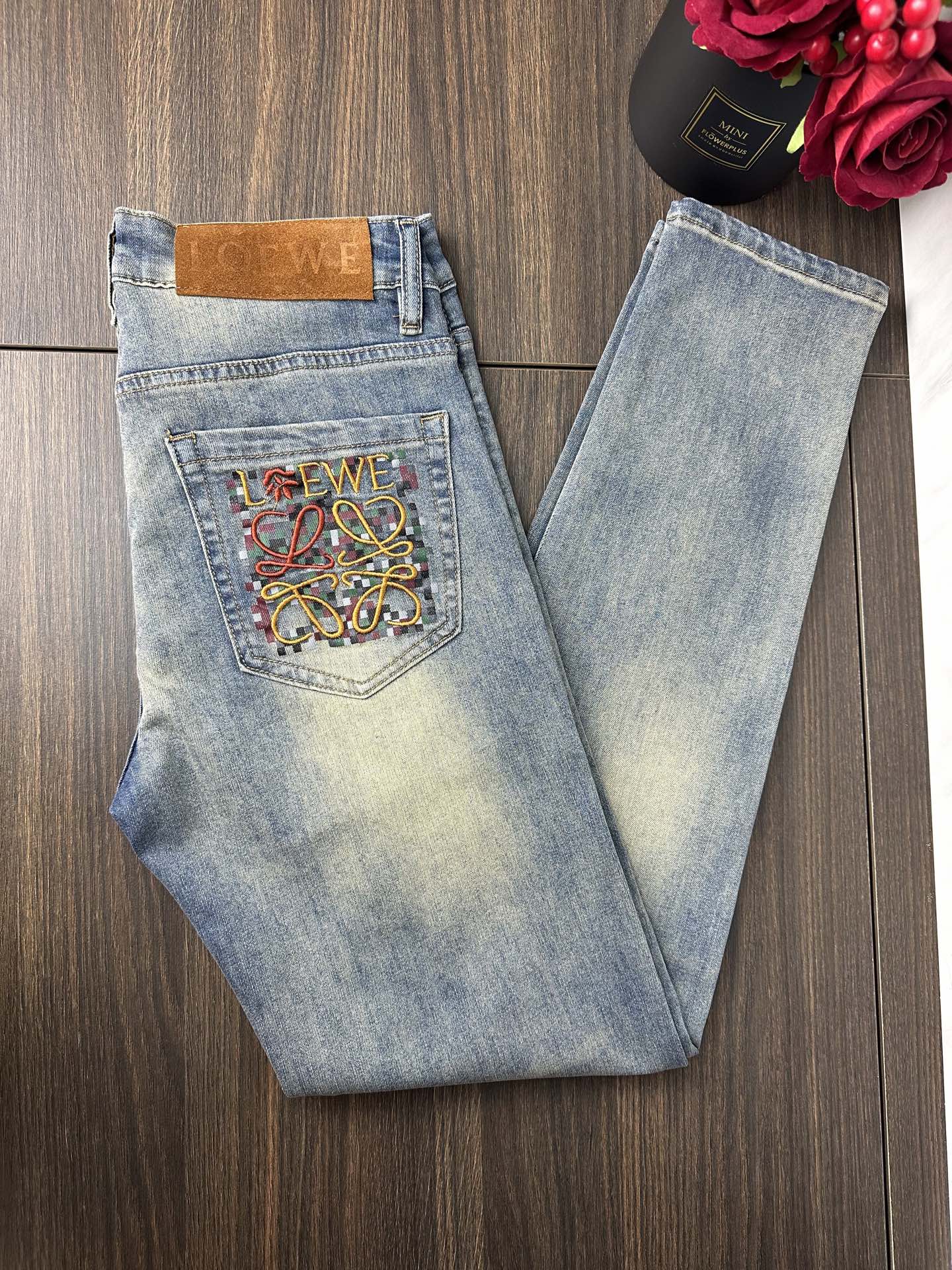 Loewe Men's Slim Fit Stretch Denim Jeans with Embroidered Logo 4 i1739945457312 3491 0 1