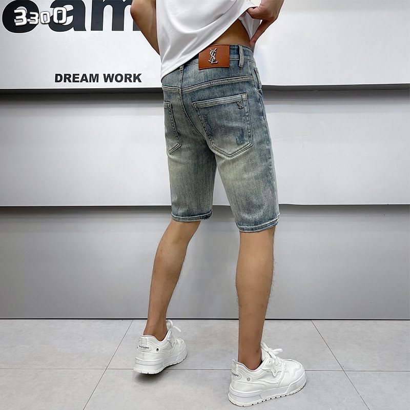 NO:442191,Trendy new shorts YSL summer wash jeans mid-pants. Classic retro wash craftsmanship, the five-point shorts style shows high-end texture, and the fabric is slightly stretchy, soft and comfortable!  The slim fit design is very easy to match!  Number of codes 28-38!  ,,saint laurent,shorts,jeans,alexander wang19860909潮流新款短裤YSL夏季洗水牛仔裤中裤 经典复古洗水工艺,五分短裤版型尽显高级质感,面料微弹力柔软舒适！修身版型设计非常好搭配！码数28—38 ！,,saint laurent,shorts,jeans,alexander wang,Men's clothing