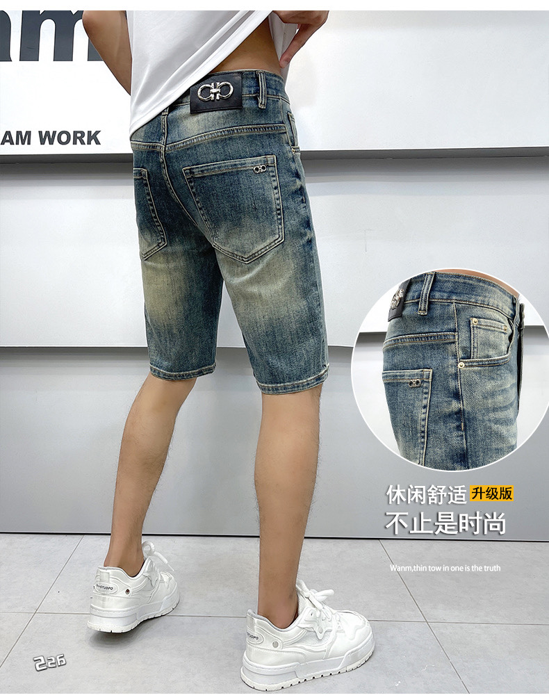 NO:442157,Trendy new shorts Ferragamo summer wash jeans mid-pants Classic retro wash craftsmanship, five-point shorts style shows high-end texture, and the fabric is slightly stretchy, soft and comfortable!  The slim fit design is very easy to match!  Number of codes 28-38!  , ferragamo, shorts, jeans, alexander wang19860909潮流新款短裤 菲拉格慕夏季洗水牛仔裤中裤 经典复古洗水工艺,五分短裤版型尽显高级质感,面料微弹力柔软舒适！修身版型设计非常好搭配！码数28—38 ！,,ferragamo,shorts,jeans,alexander wang,Men's clothing