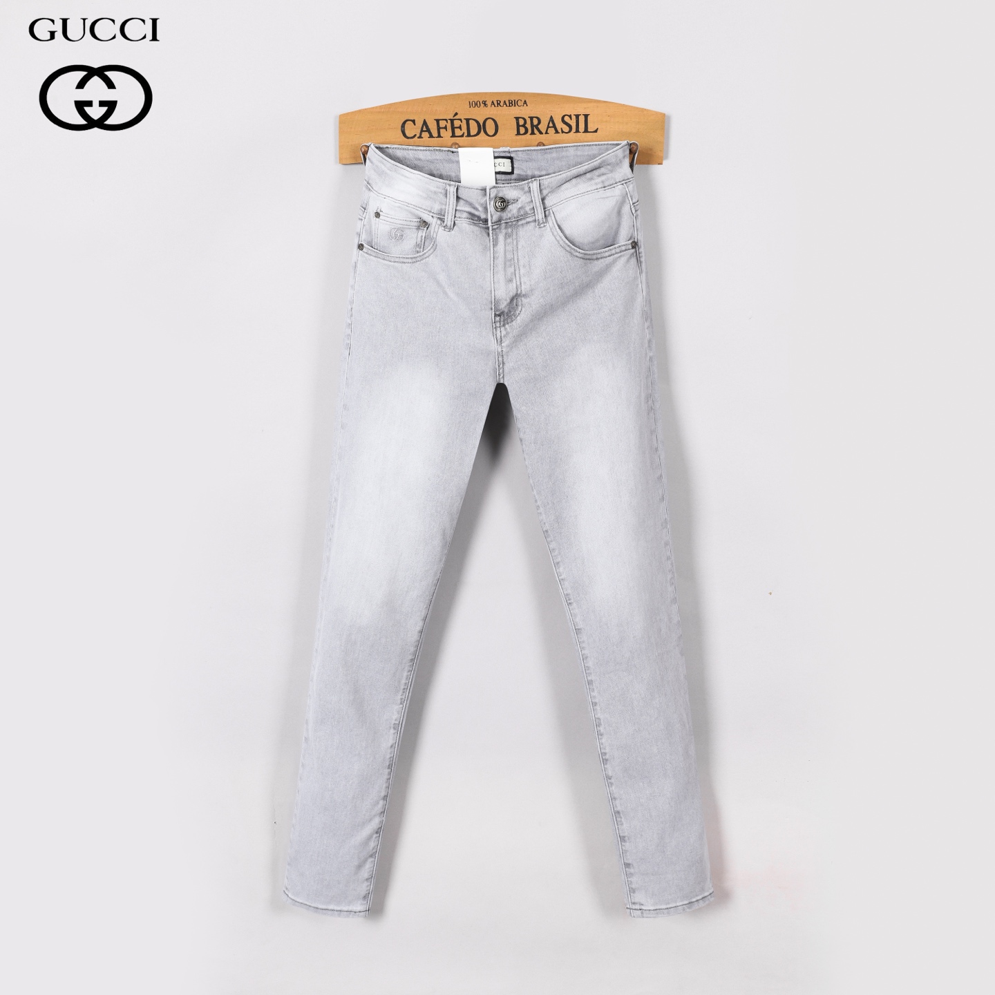 Gucci Men's Slim-Fit Light Gray Wash Jeans, Fashionable and Comfortable 3 i1746029661500 421 0 1
