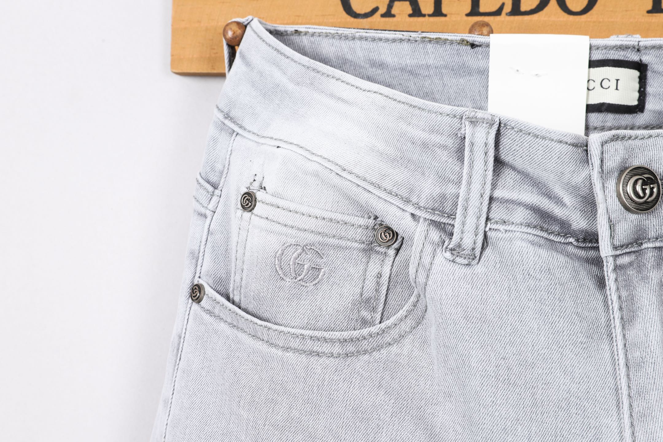 Gucci Men's Slim-Fit Light Gray Wash Jeans, Fashionable and Comfortable 8 i1746029661840 8950 0 6