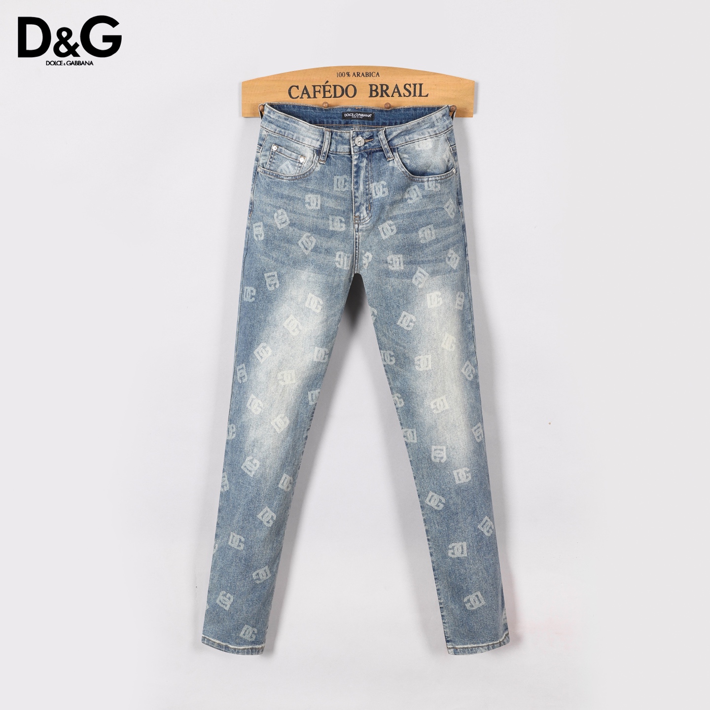 Dolce & Gabbana Men's Slim-Fit Jeans in Light Wash with Logo Pattern 4 i1746030315262 1705 0 2