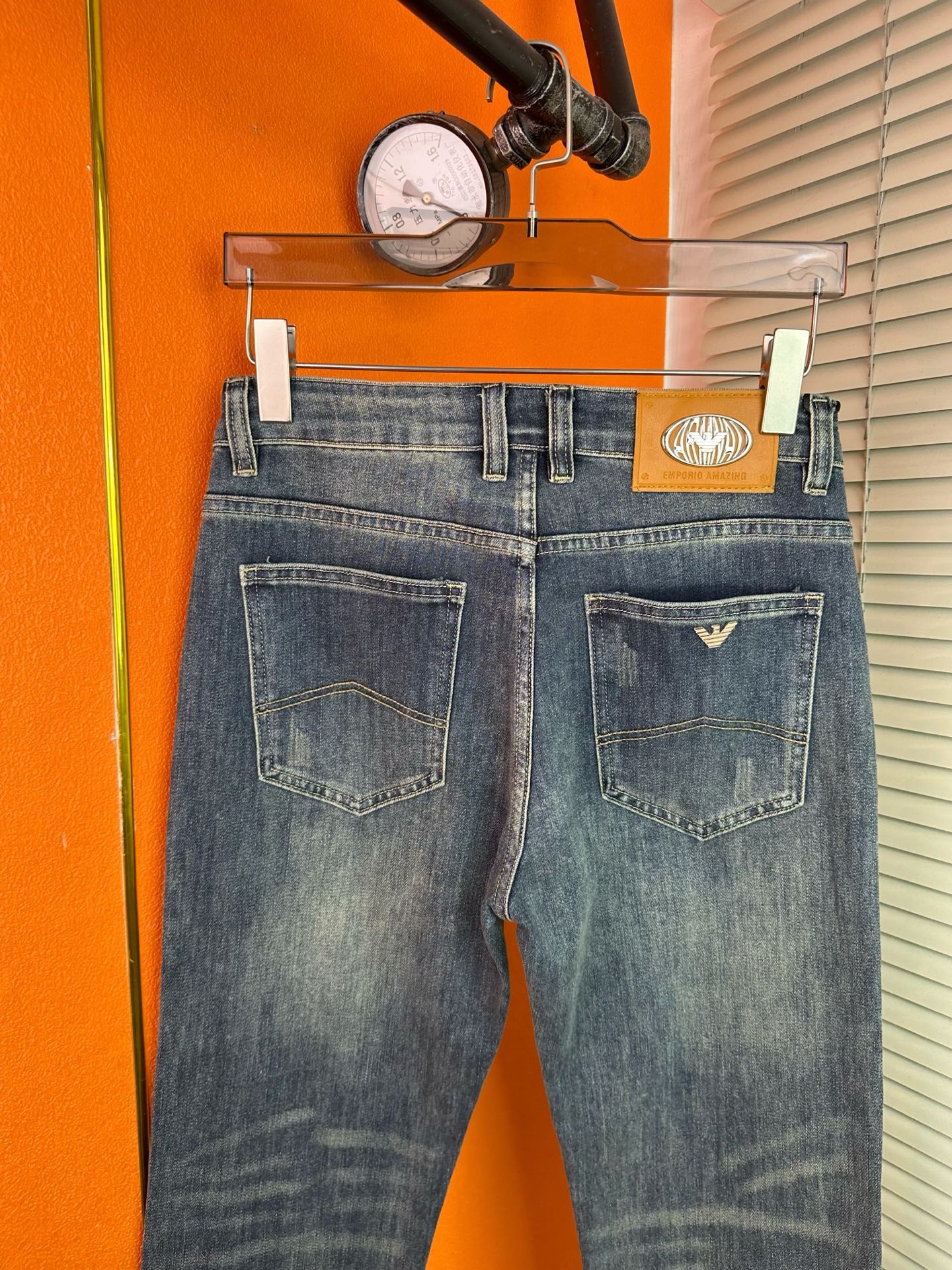 アーマーニ メンズ ファッション デニムパンツ ビジネスカジュアル ストレート