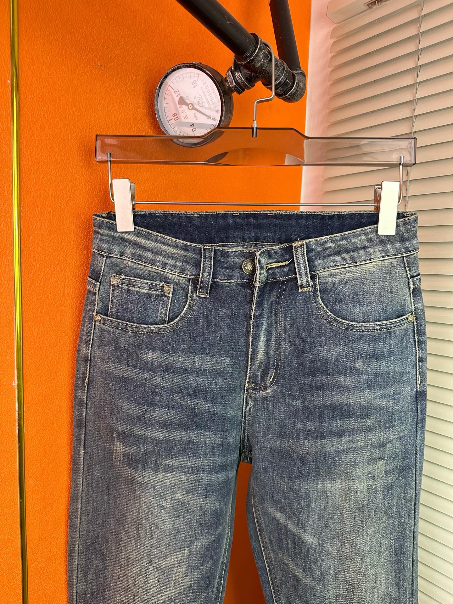 アーマーニ メンズ ファッション デニムパンツ ビジネスカジュアル ストレート