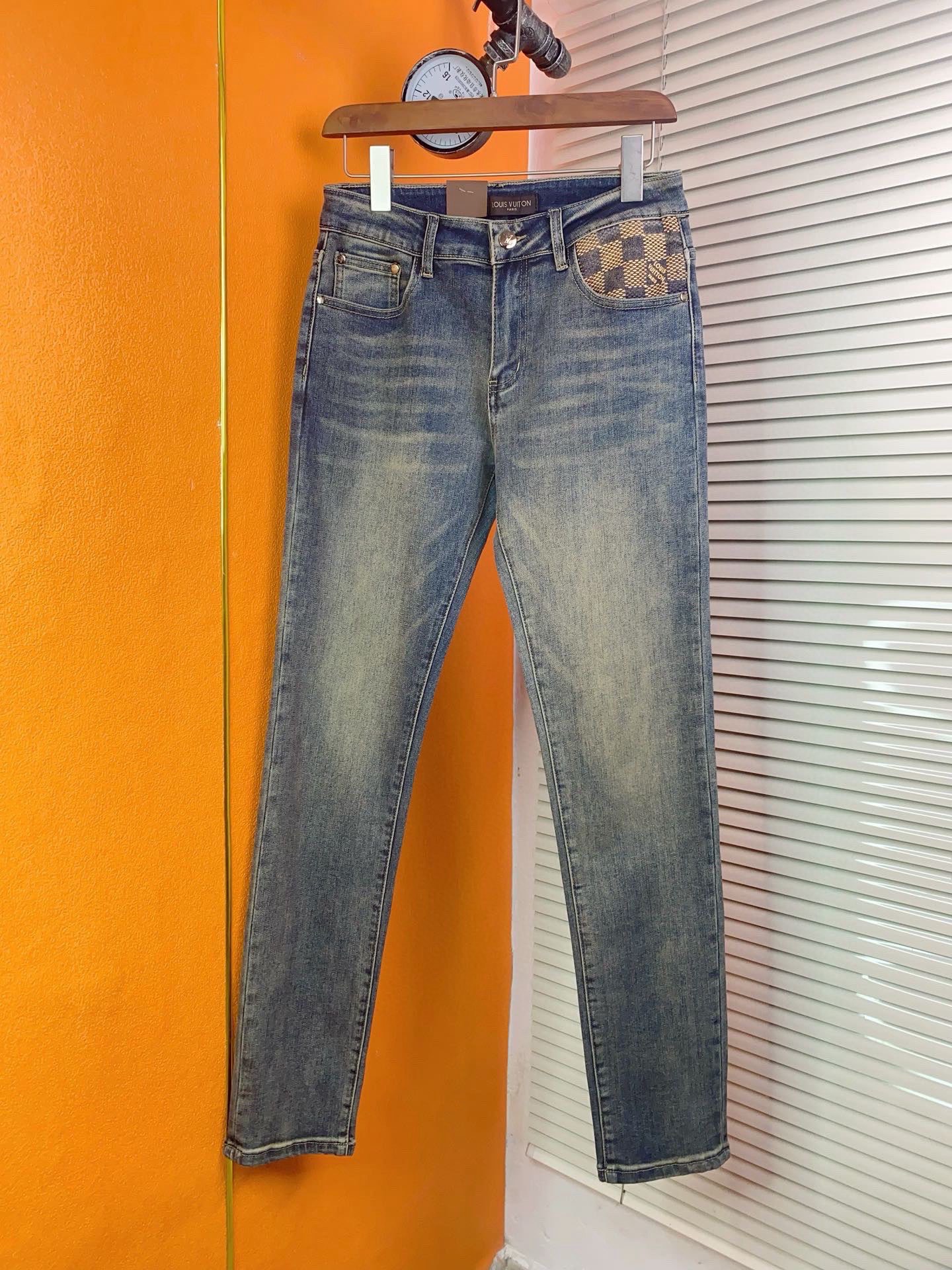 LVスタイル メンズ ファッション デニムパンツ スリムフィット