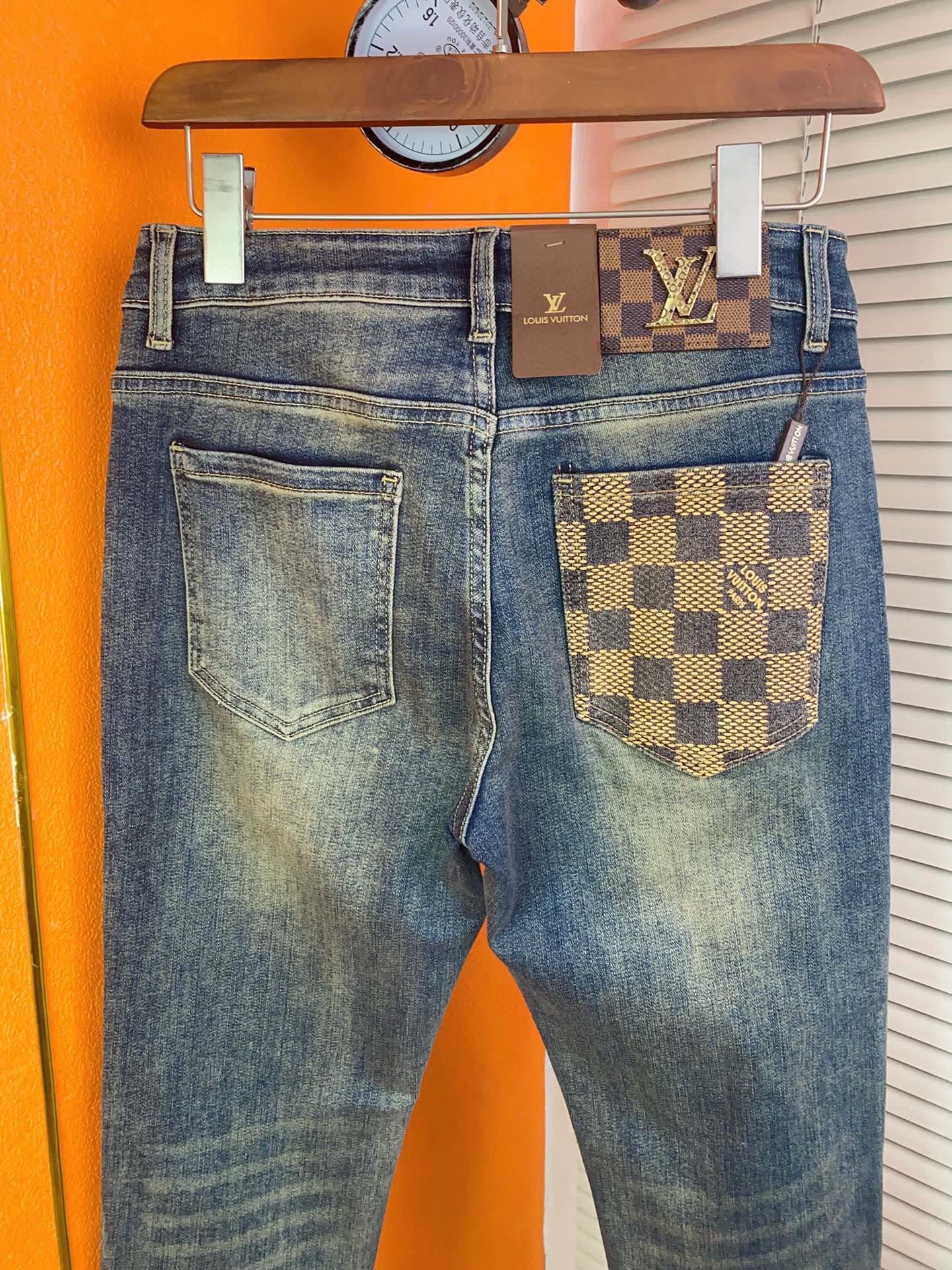 LVスタイル メンズ ファッション デニムパンツ スリムフィット