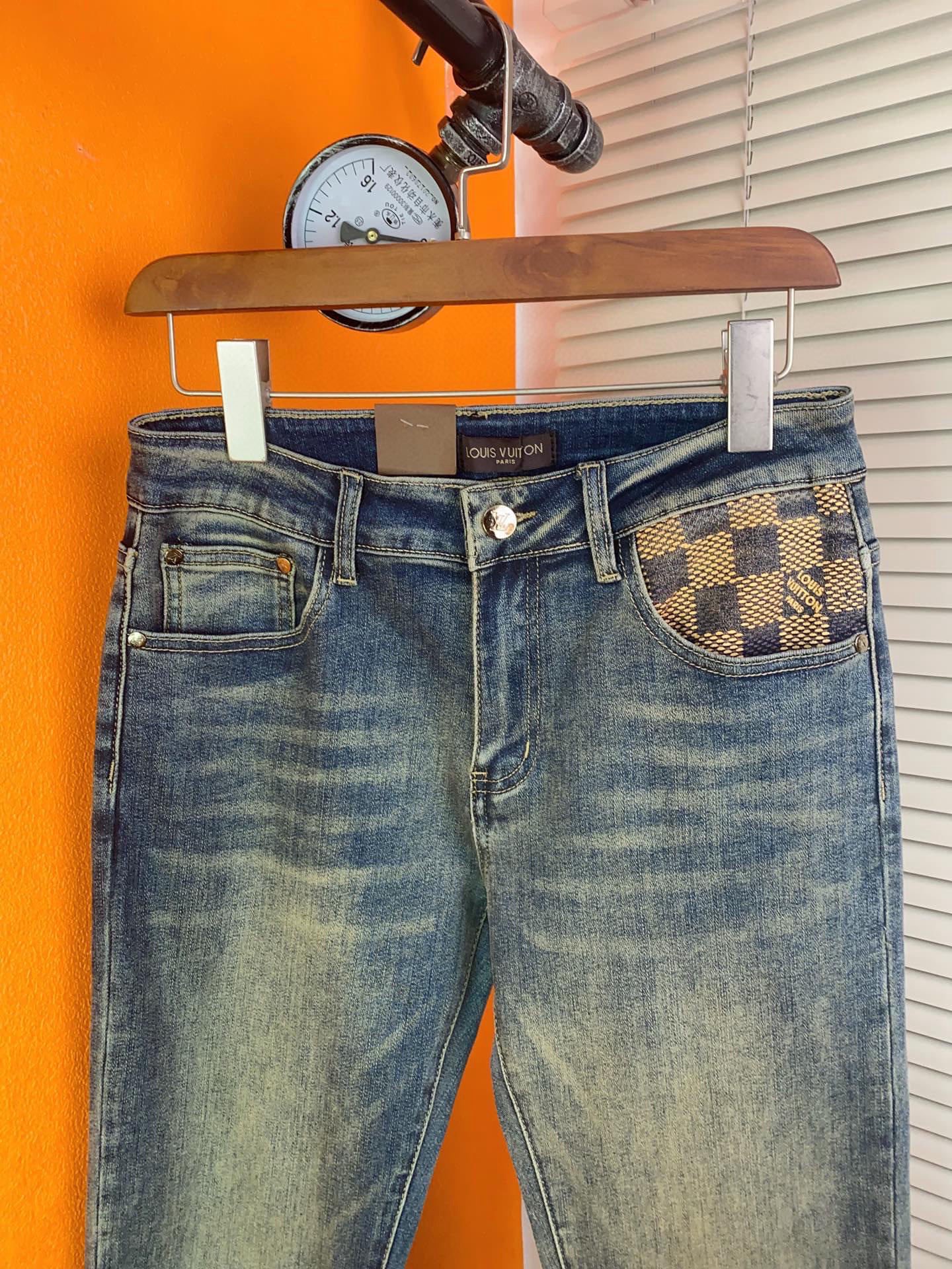 LVスタイル メンズ ファッション デニムパンツ スリムフィット