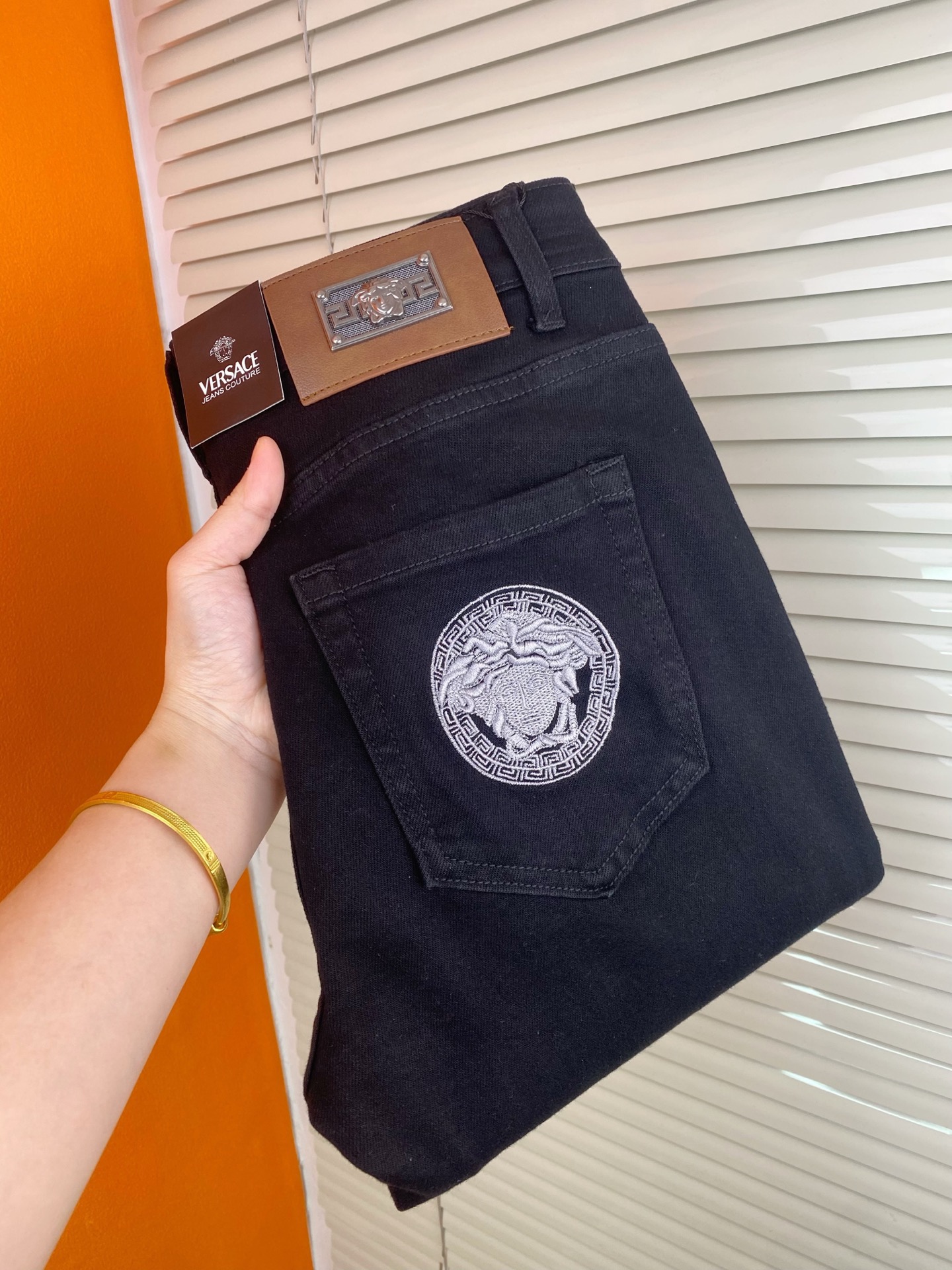 范思哲 メンズ 牛仔裤 弾力修身小脚 秋冬新作