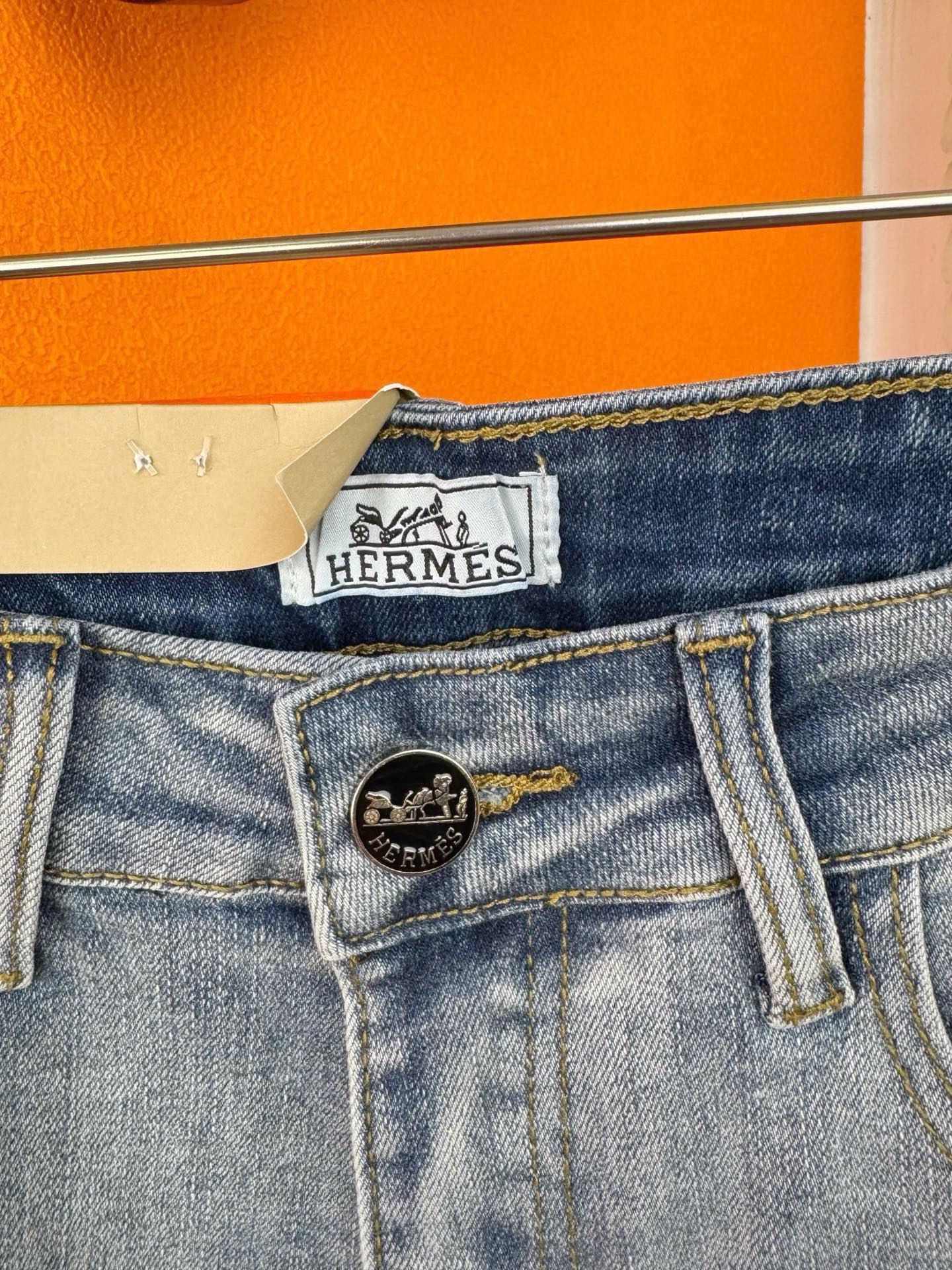 愛馬仕スタイルのファッション牛仔パンツ - 秋冬新作・修身タイプ