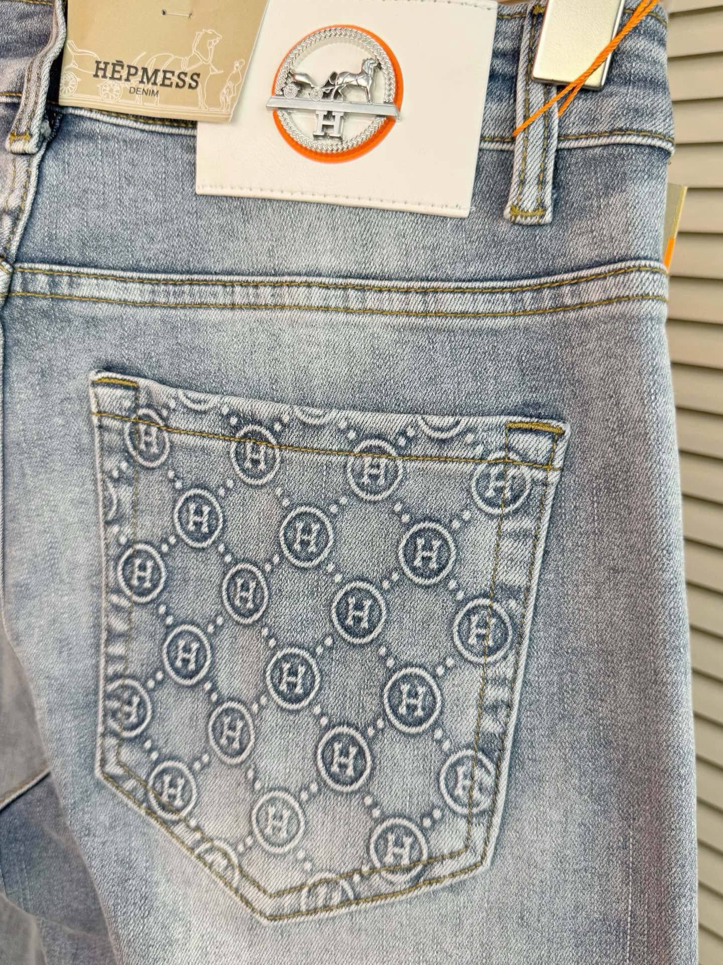 愛馬仕スタイルのファッション牛仔パンツ - 秋冬新作・修身タイプ