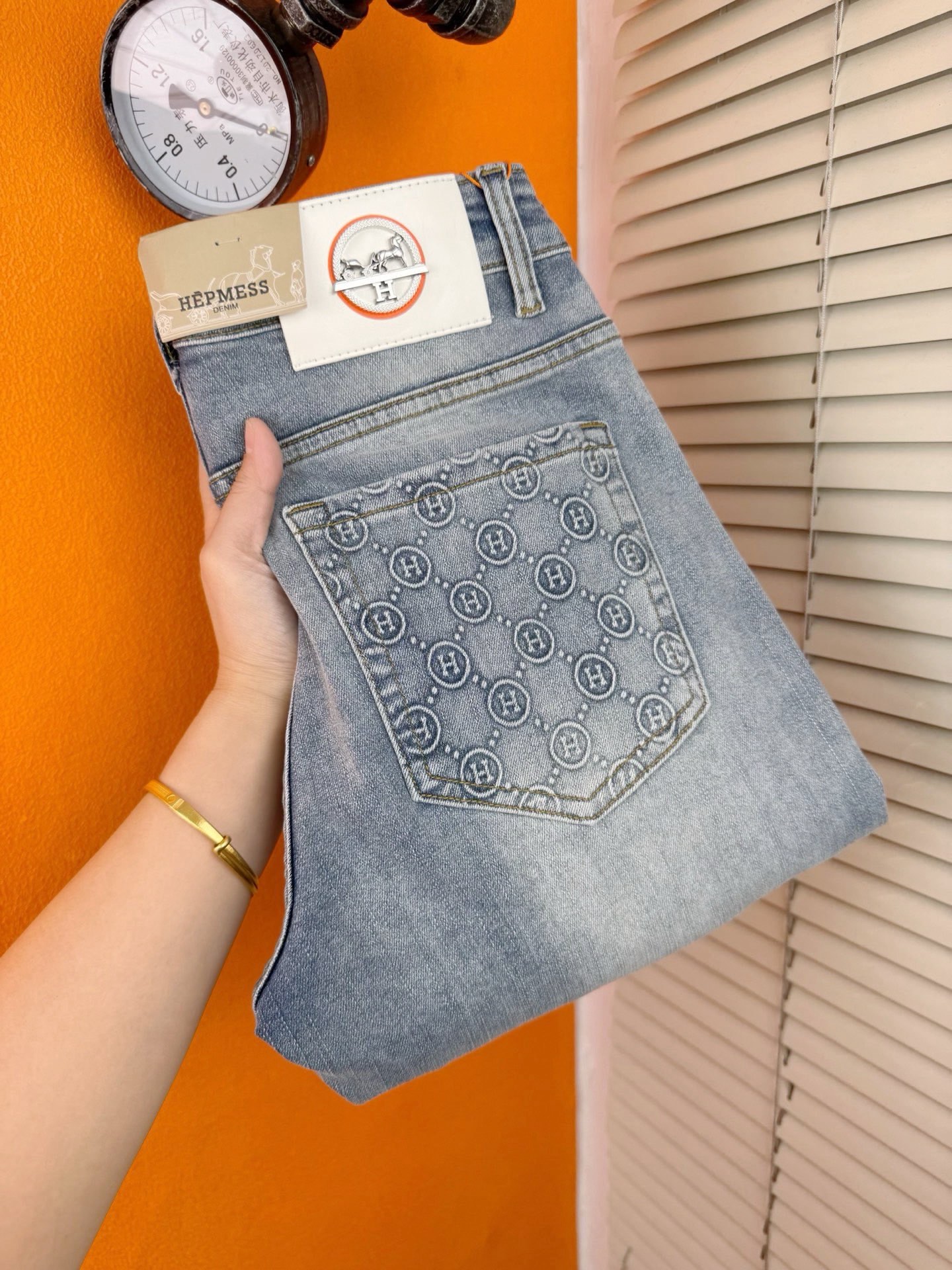 愛馬仕スタイルのファッション牛仔パンツ - 秋冬新作・修身タイプ