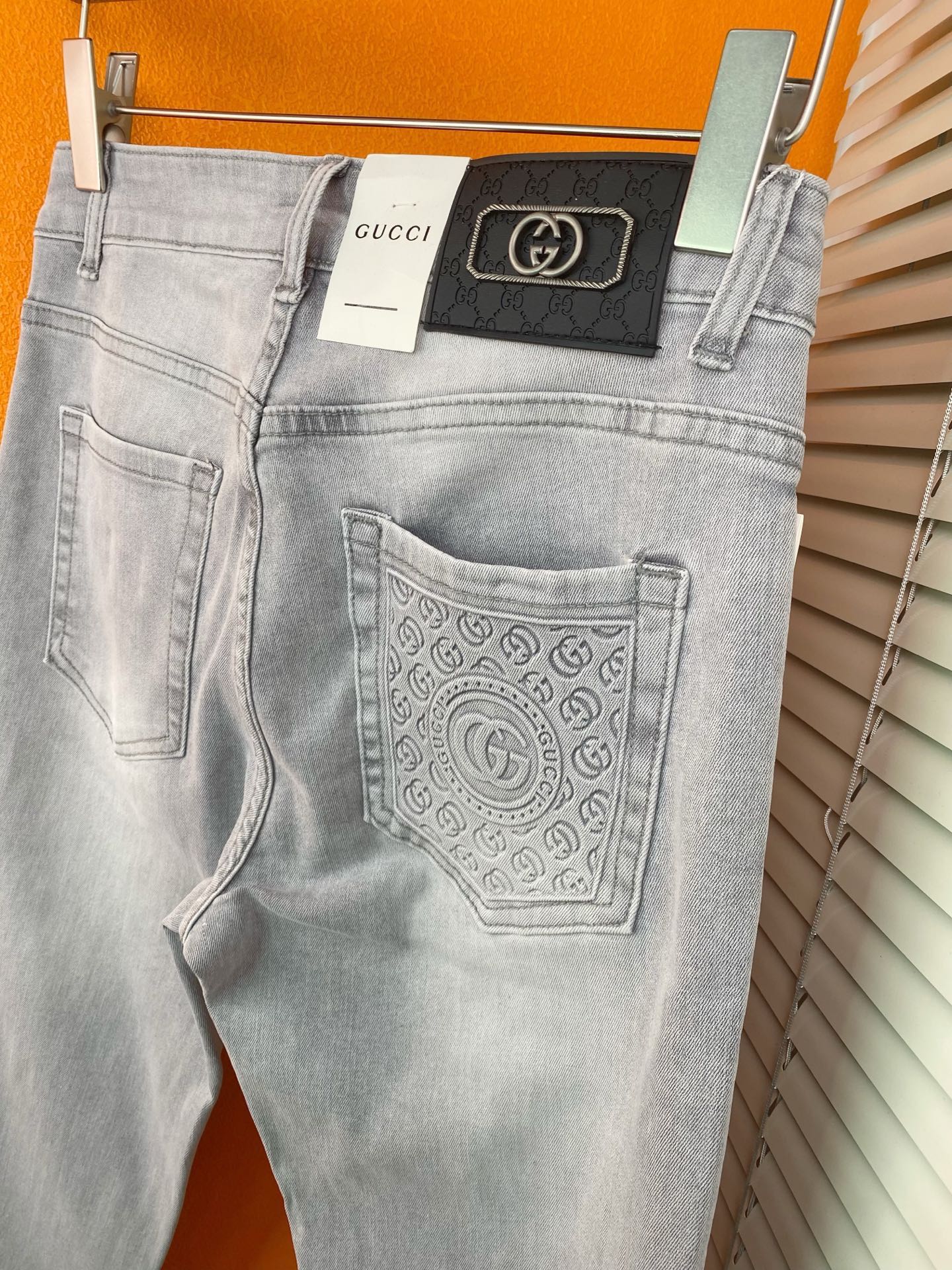 Gucciスタイルのファッショナブルなメンズデニムパンツ - 秋冬の新作