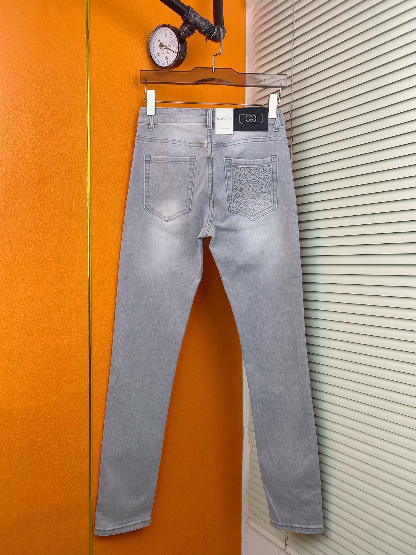 Gucciスタイルのファッショナブルなメンズデニムパンツ - 秋冬の新作