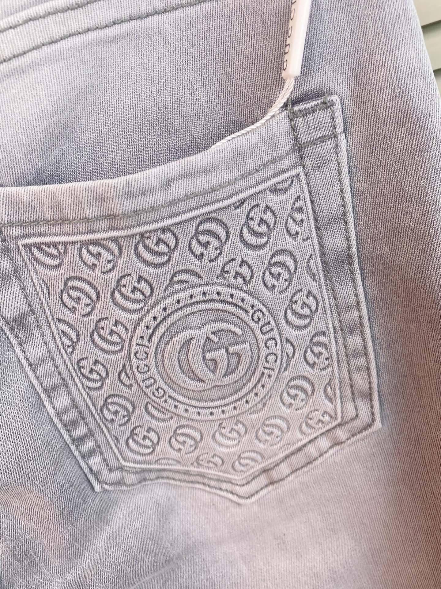 Gucciスタイルのファッショナブルなメンズデニムパンツ - 秋冬の新作