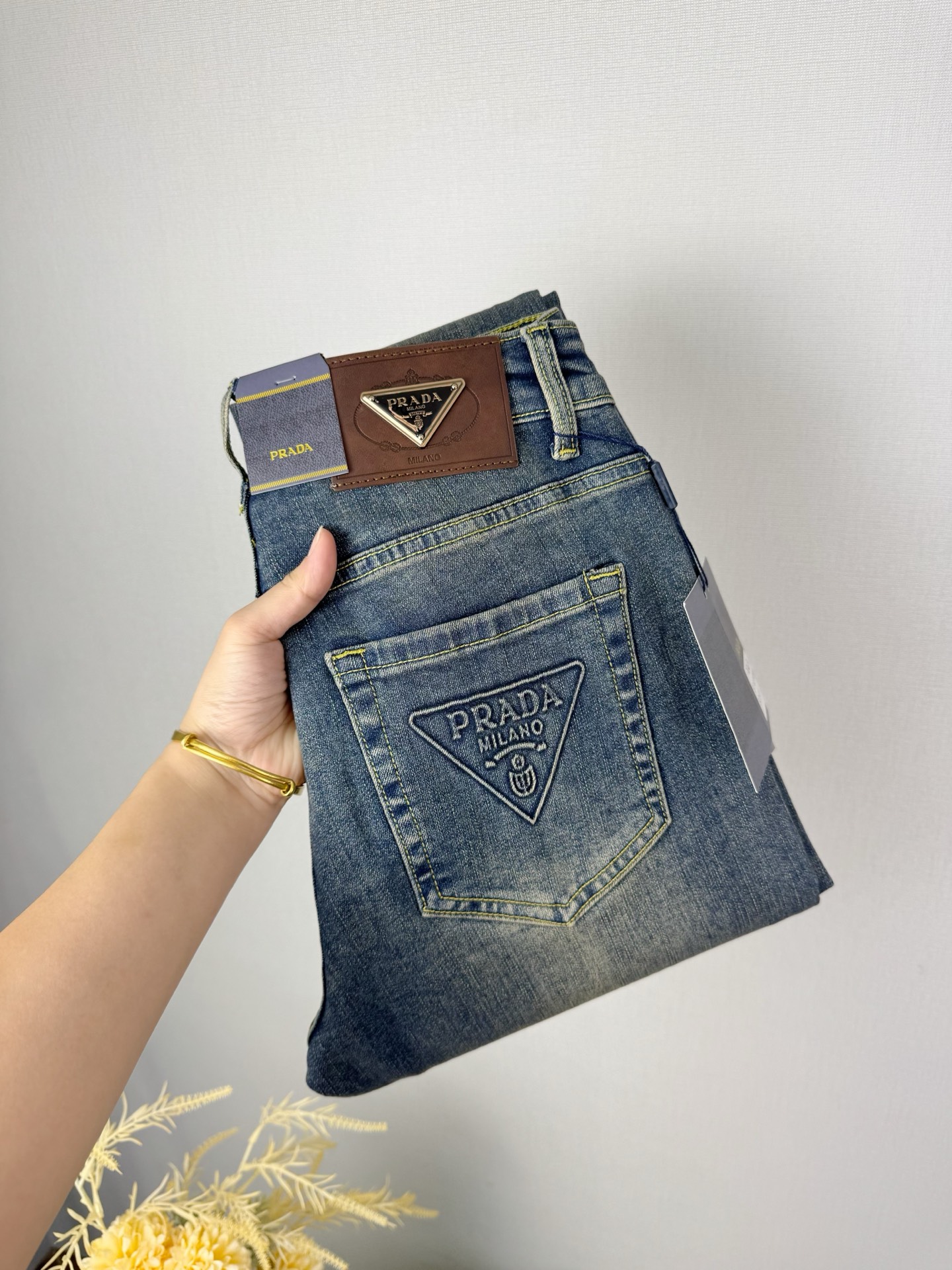 プラダ 秋冬新作 メンズファッション スリムフィットデニムパンツ