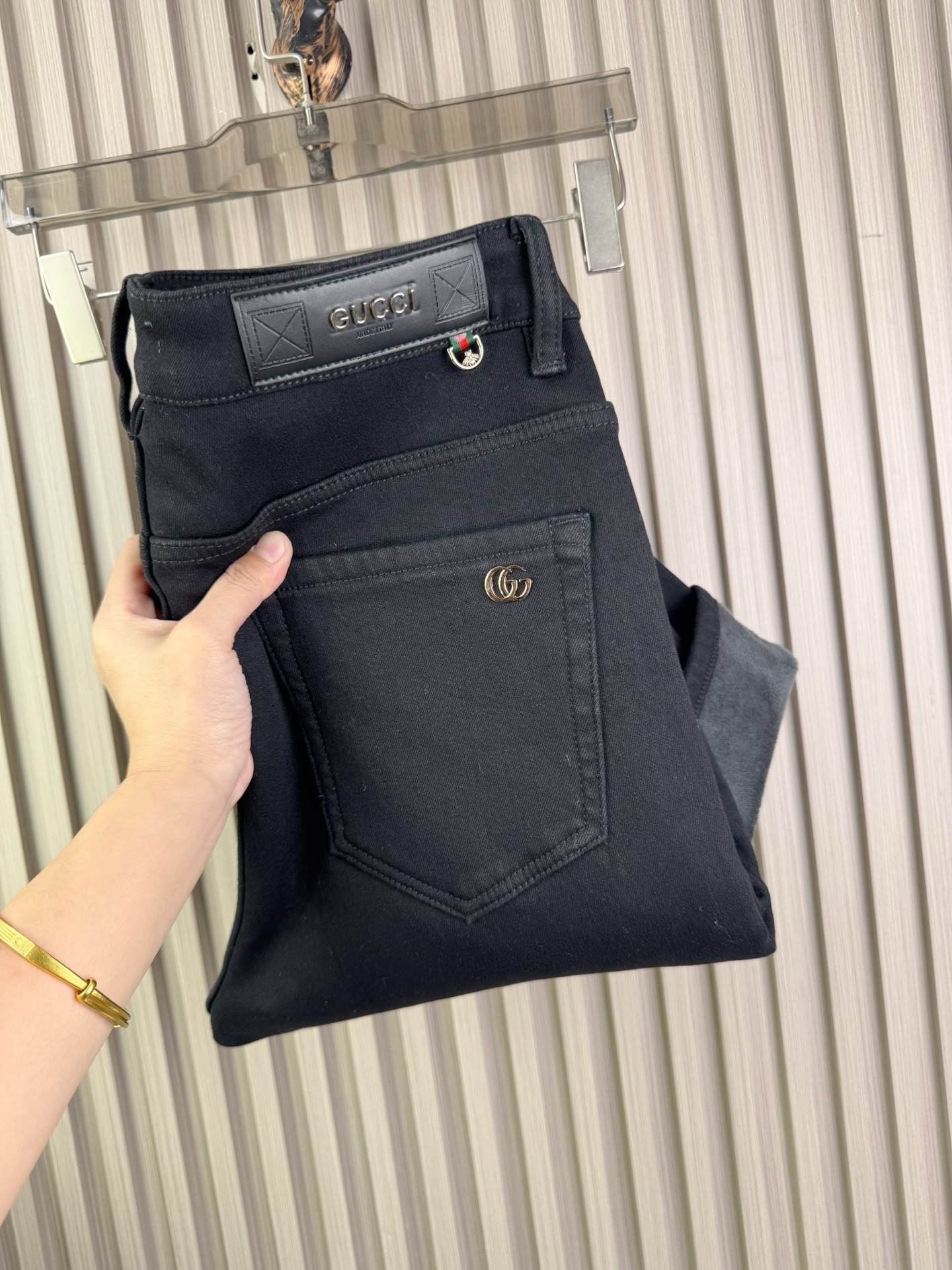 Gucci加绒牛仔裤 男性用 保暖性抜群