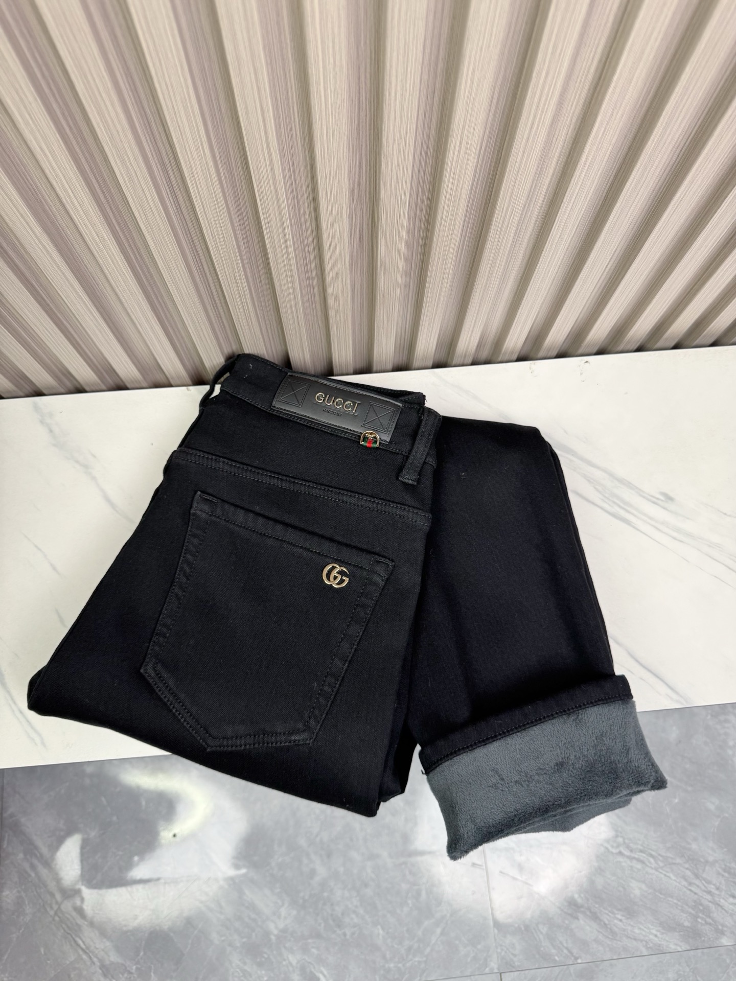 Gucci加绒牛仔裤 男性用 保暖性抜群