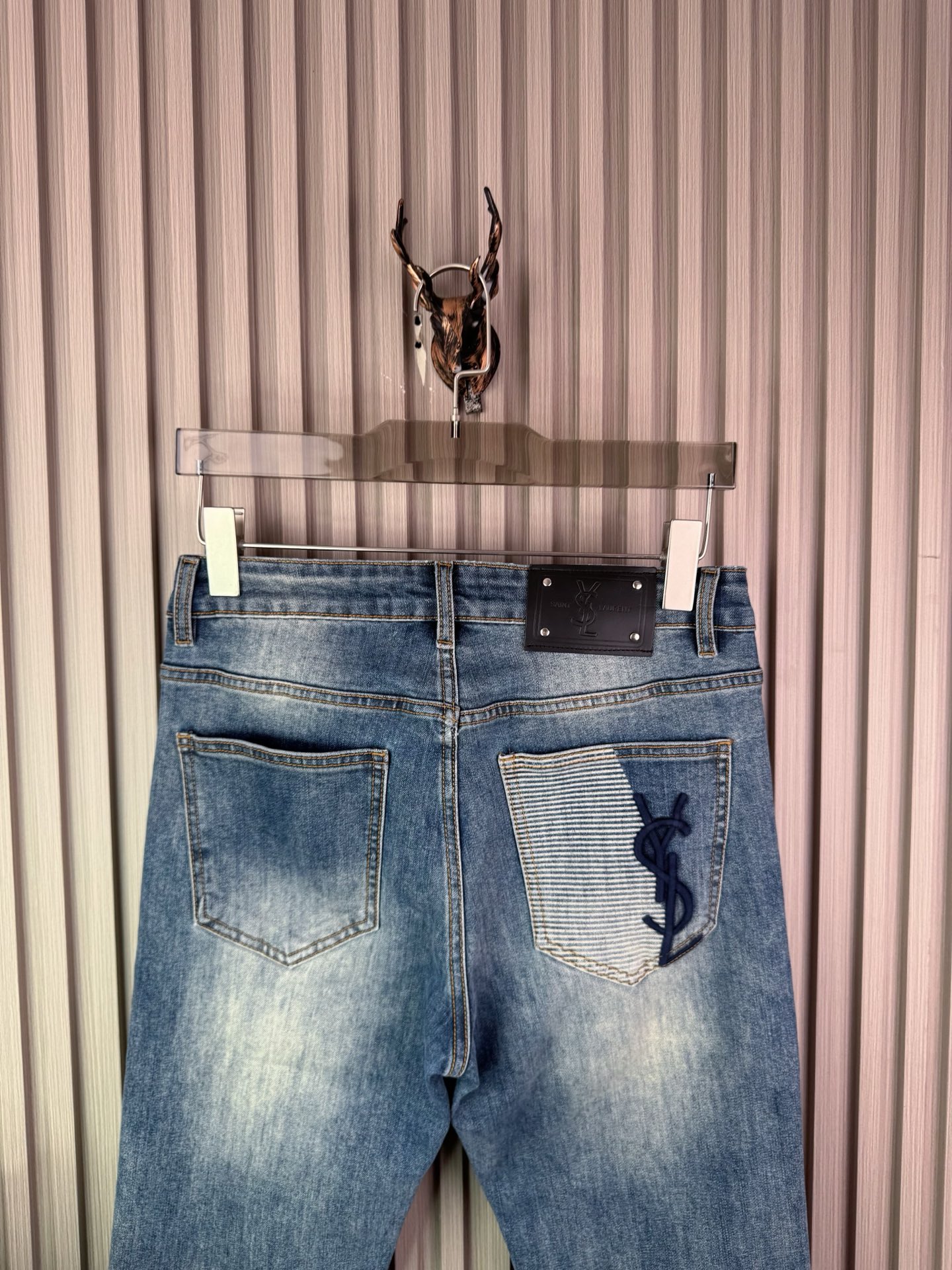 YSL男士修身小脚牛仔裤 - 柔らかく快適な定制面料