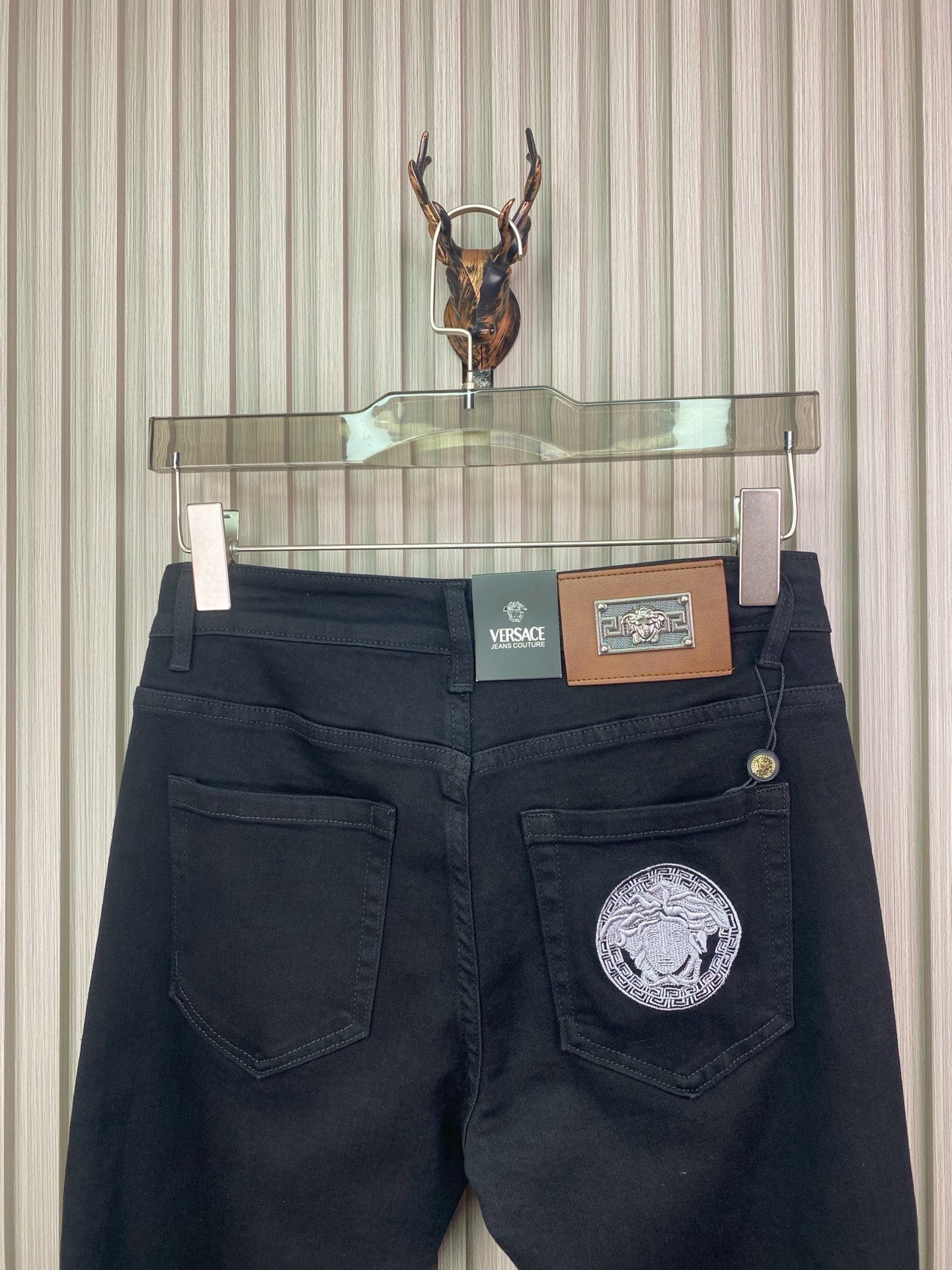 范思哲 男士修身小脚牛仔裤 柔らかく快適なカスタム素材