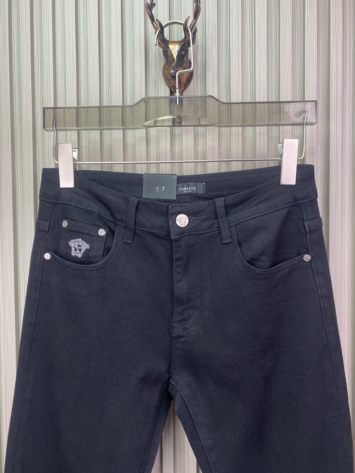 范思哲 男士修身小脚牛仔裤 柔らかく快適なカスタム素材