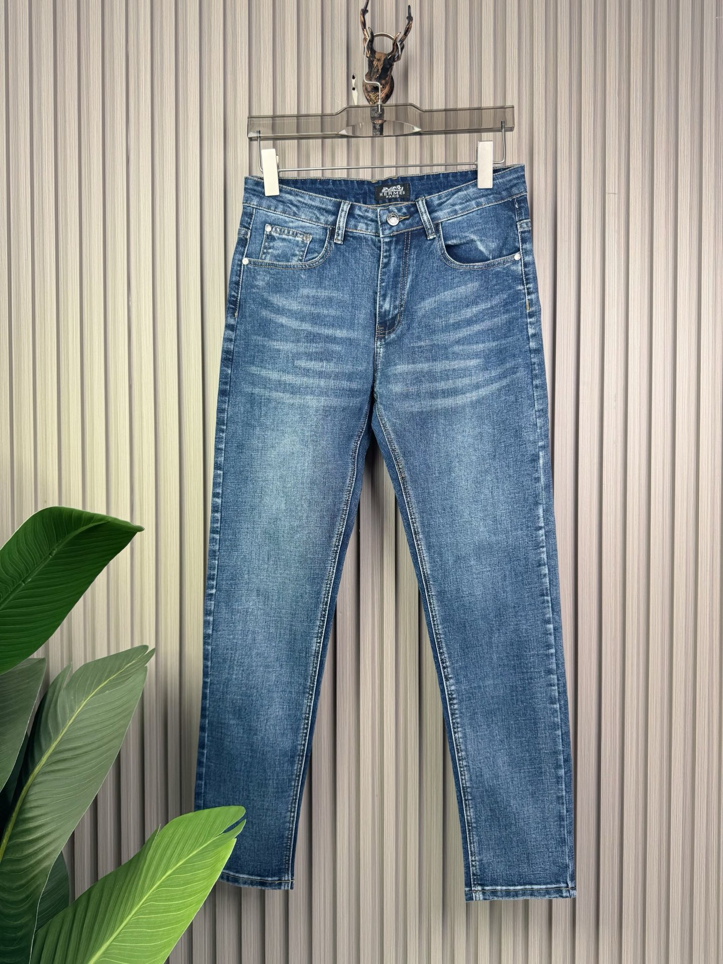 愛馬仕 メンズ 修身小脚牛仔パンツ 保暖性抜群