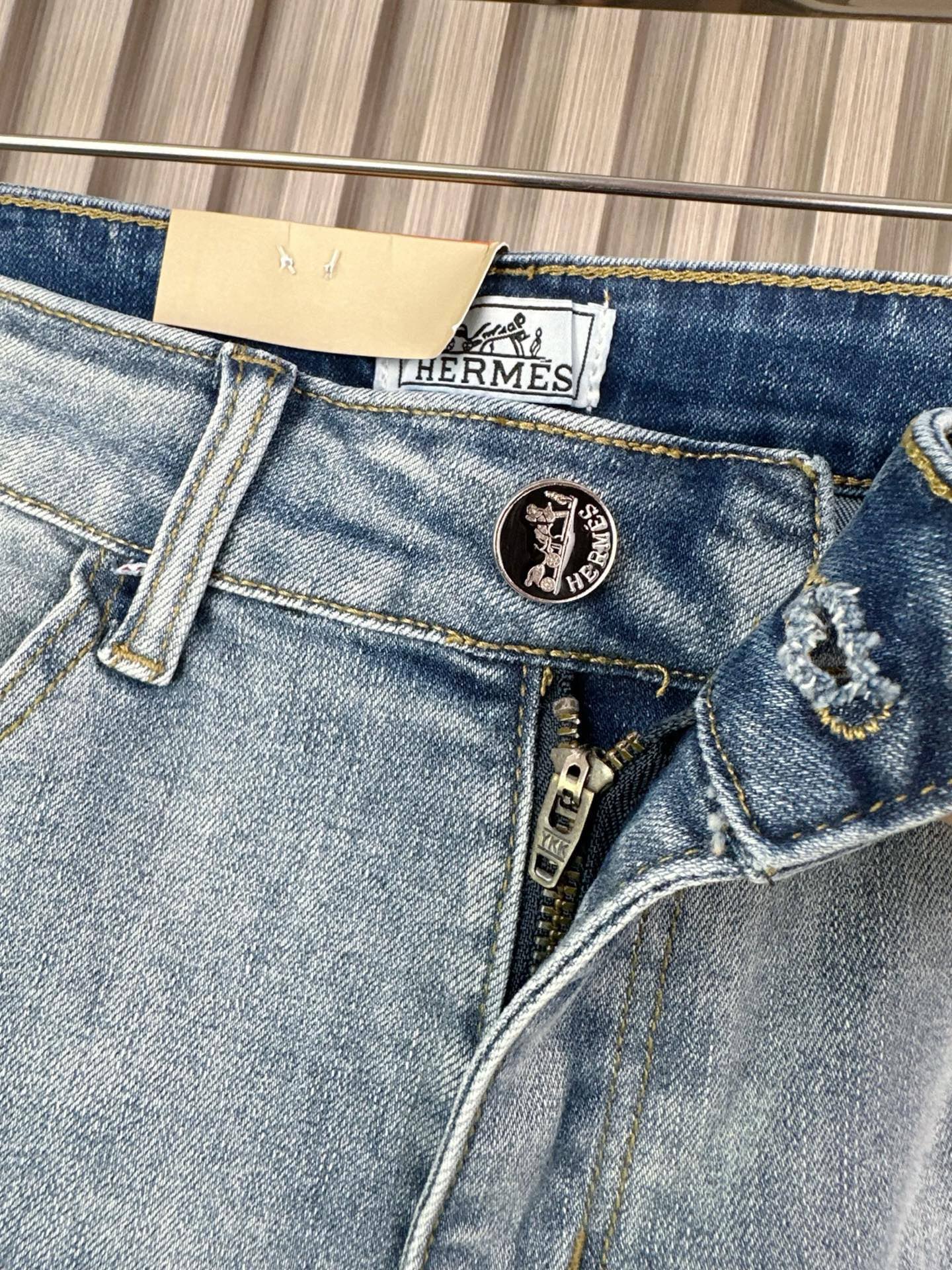 愛馬仕 男性用修身小脚牛仔裤 柔らかいカスタム生地