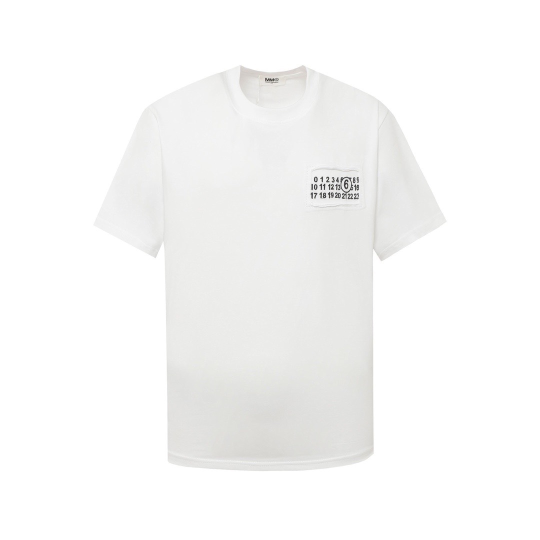 Maison Margiela 马丁·马吉拉, nueva primavera-verano 24, camiseta de manga corta de pareja con bordado de aplicación de dos c…