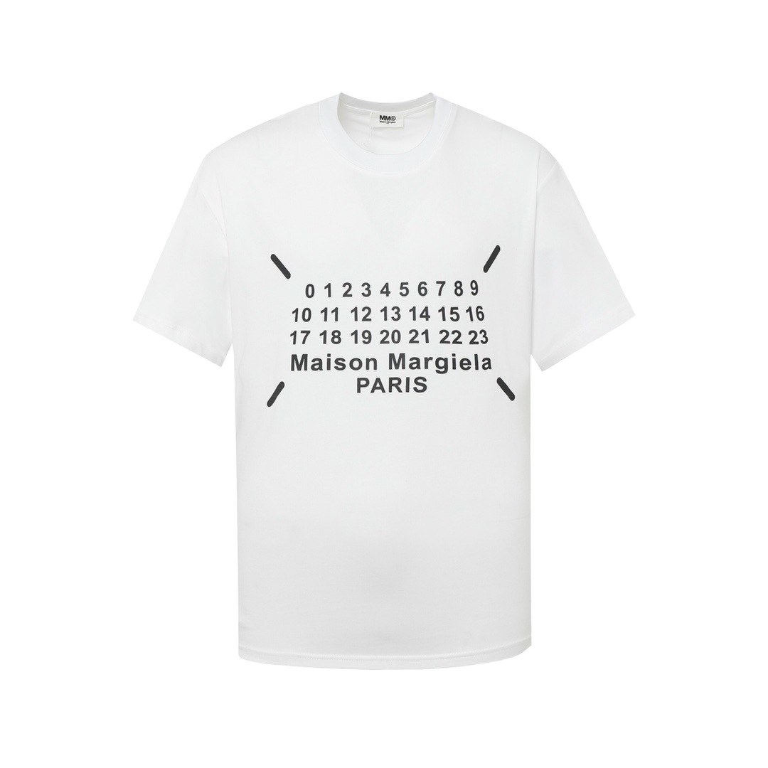 Maison Margiela, camiseta de manga corta con estampado de letras y logo en la parte delantera, efecto holgado y casual,…