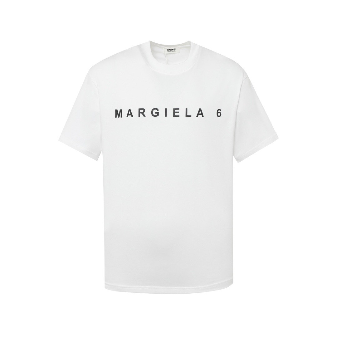 Camiseta de manga corta con estampado Kangli de letras simples de Maison Margiela MM6, serie, cómoda y transpirable, so…