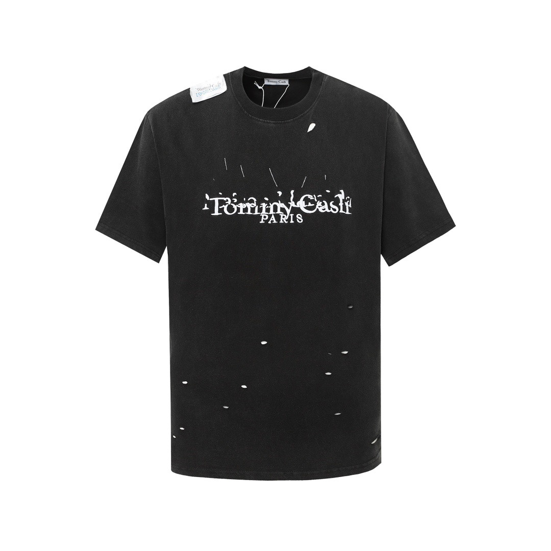 Edición conjunta MasionMargiela x TommyCash, diseño con rotos, tela lavada con estilo apocalíptico. Tejido de algodón p…