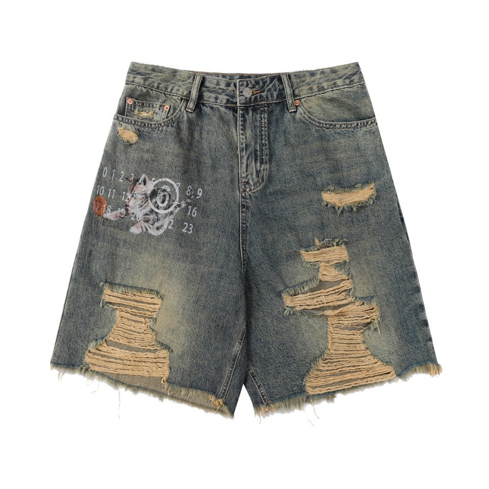 Pantalones cortos de mezclilla azul pesados de Maison Margiela, artículo popular, nuevos para primavera/verano 24, para…