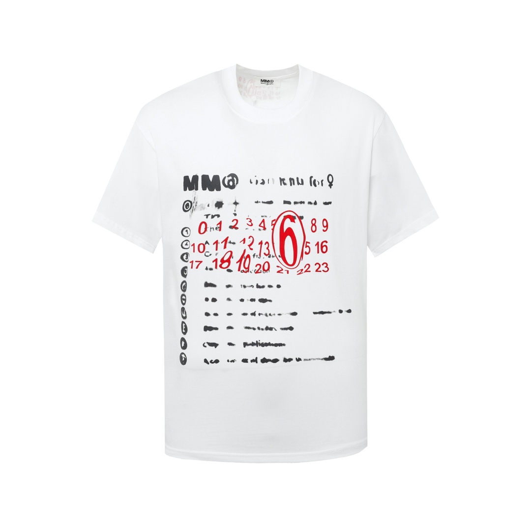 MM6 Maison Margiela Martin Margiela, nuevo estilo 24SS Camiseta MM6 con estampado de gamuza en el frente, tacto más cóm…