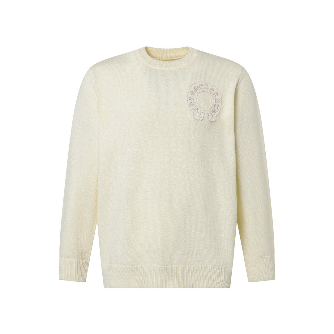 Chrome Hearts Clothing Sweatshirts Apricot Color Pink White Unisex Long Sleeve