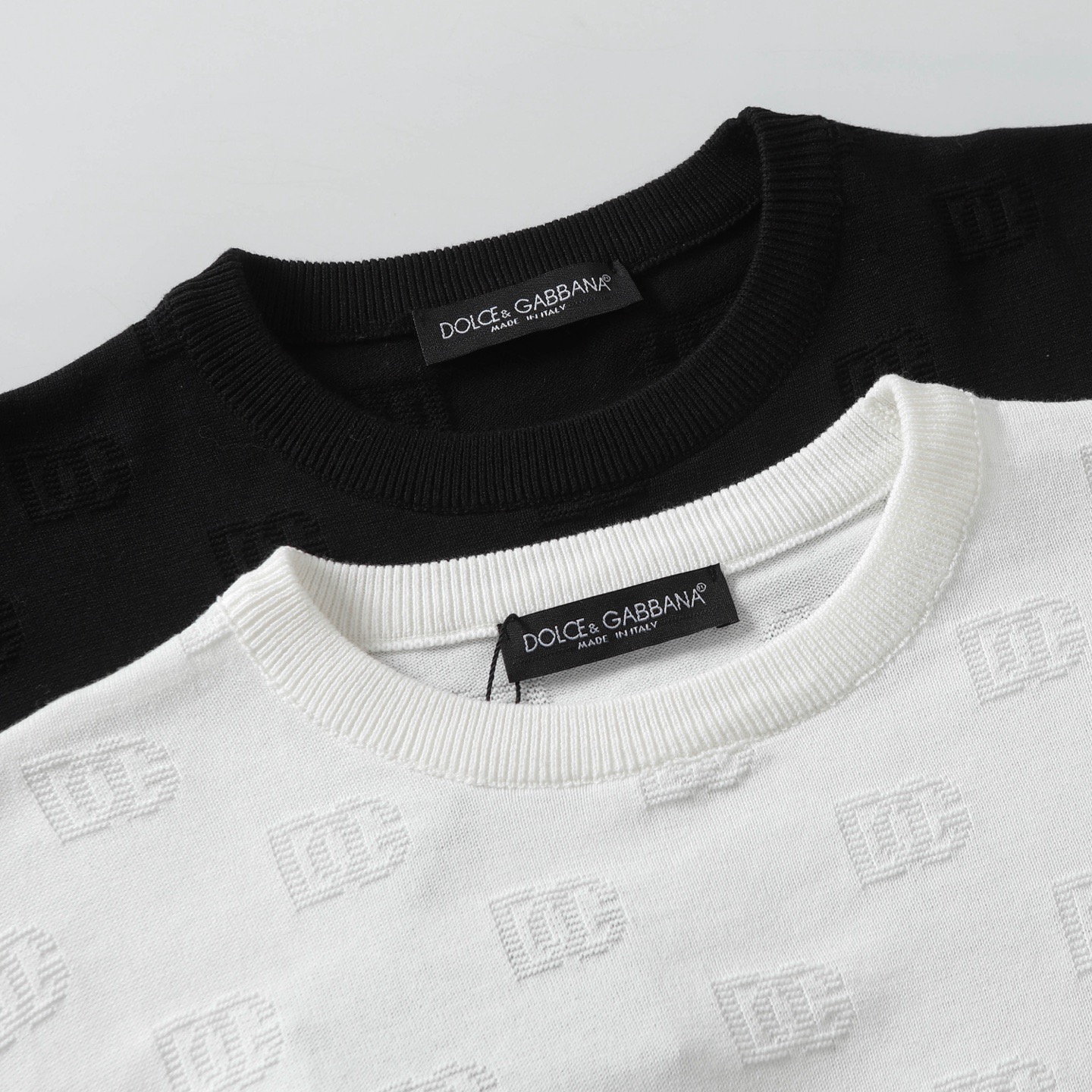 “Dolce & Gabbana Logo Knitting T-Shirts in Black and White, Guaranteed Quality” - 图片 4