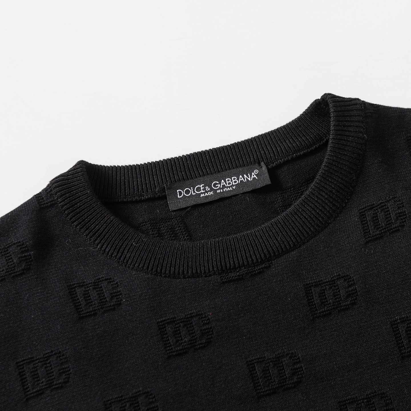 “Dolce & Gabbana Logo Knitting T-Shirts in Black and White, Guaranteed Quality” - 图片 3