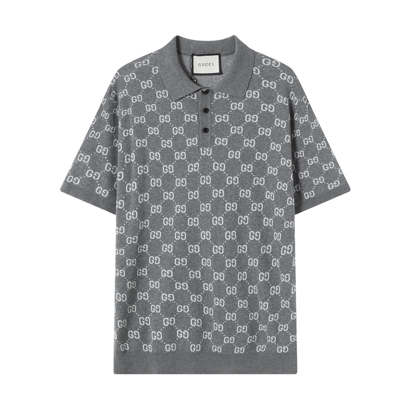 Gucci Logo Jacquard Knitted Polo Short Sleeve T-Shirt Unisex