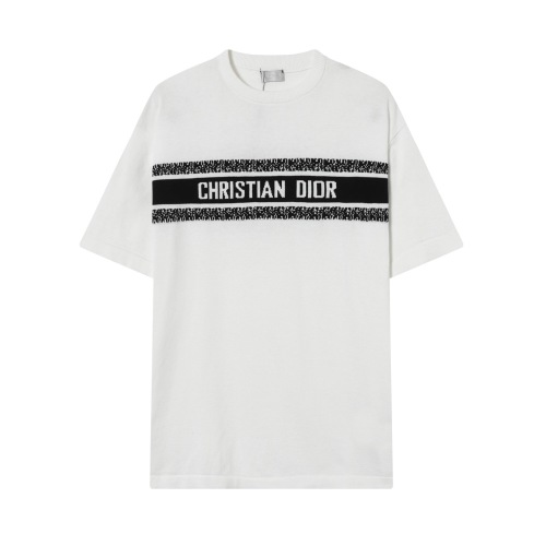Dior Camiseta de Manga Corta con Logo Jacquard para Hombre y Mujer 1 Dior Camiseta de Manga Corta con Logo Jacquard para Hombre y Mujer