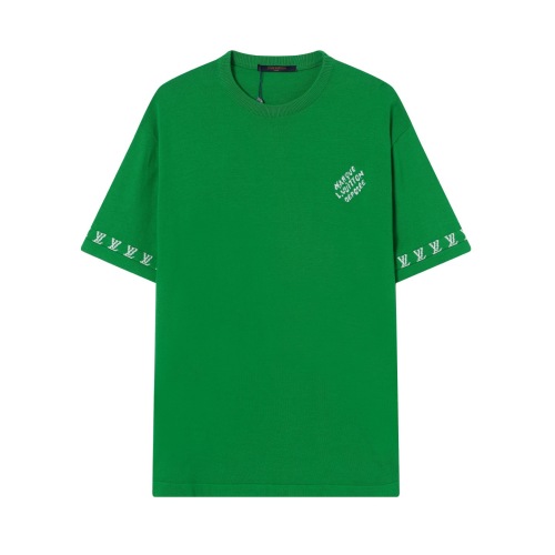 Louis Vuitton Logo Jacquard Knit Crew Neck Short Sleeve T-Shirt 1 Louis Vuitton Logo Jacquard Knit Crew Neck Short Sleeve T-Shirt