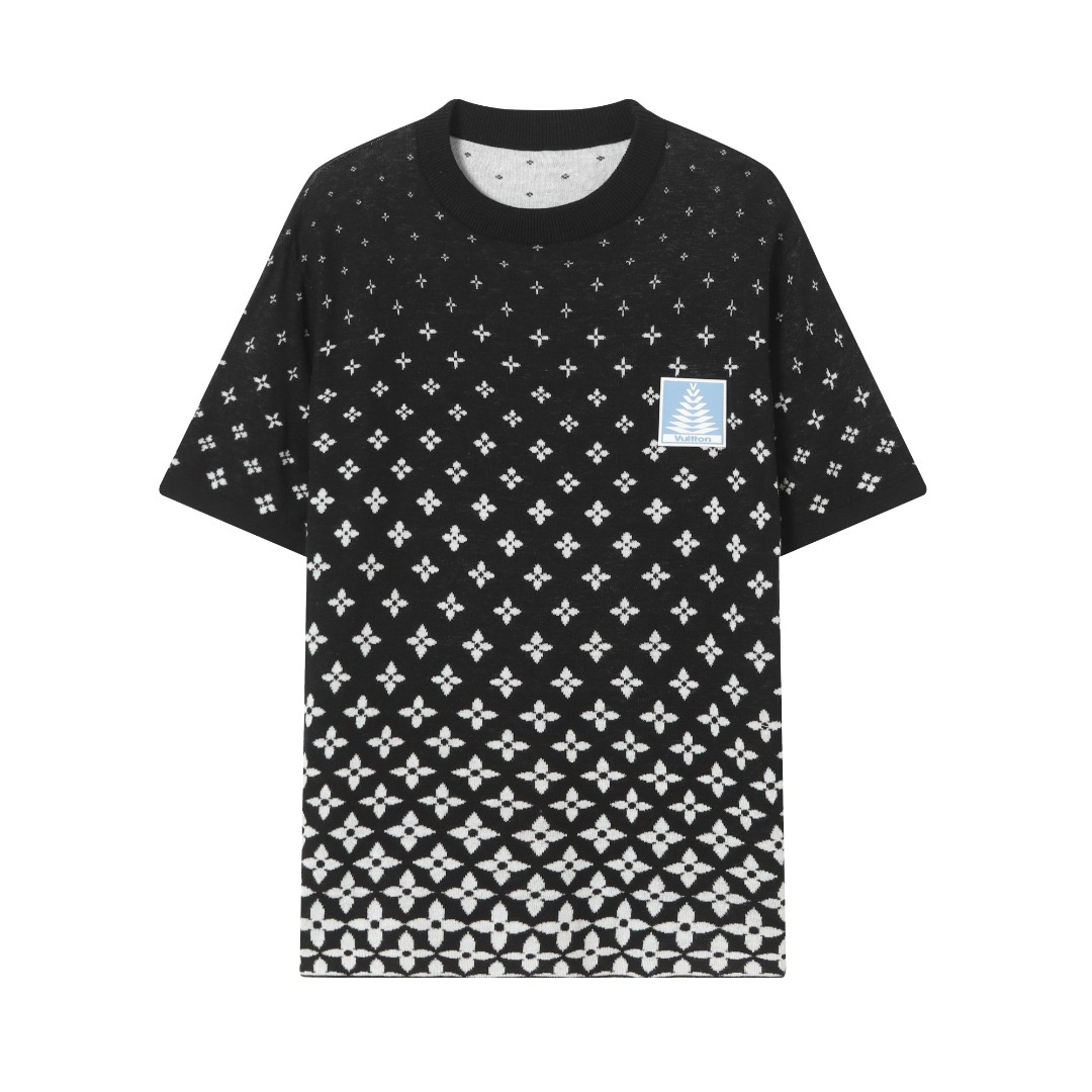 Louis Vuitton Jacquard Knit Short Sleeve T-Shirt for Men and Women